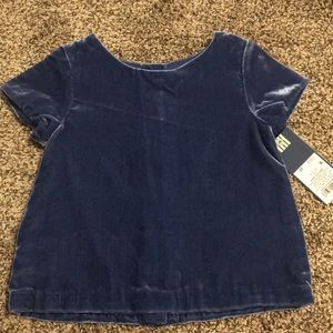 NWT blue velvet top 3t